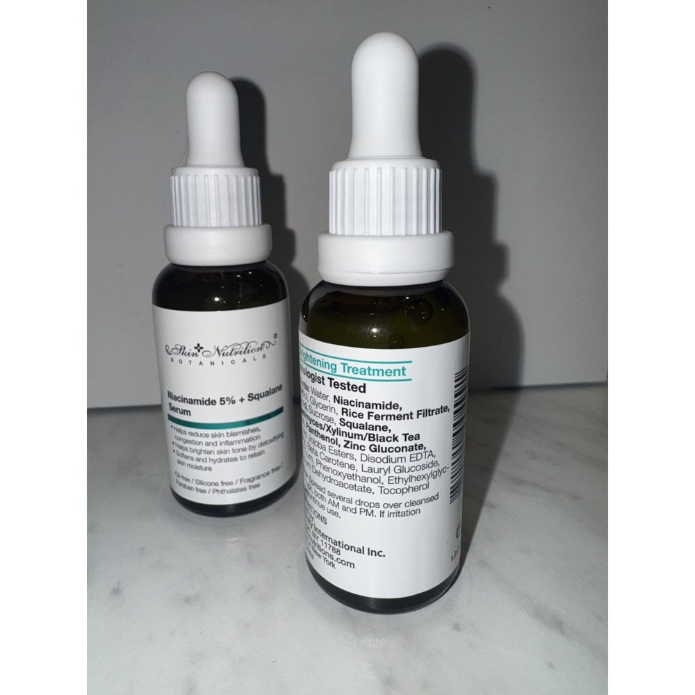 NEW Skin Nutritions Botanical Niacinamide 5% + Squalane Serum Brightening 1oz X2